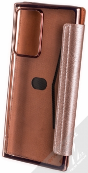 1Mcz Electro Book flipové pouzdro pro Samsung Galaxy Note 20 Ultra růžově zlatá (rose gold) zezadu