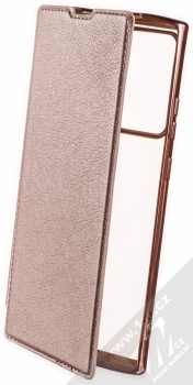 1Mcz Electro Book flipové pouzdro pro Samsung Galaxy Note 20 Ultra růžově zlatá (rose gold)