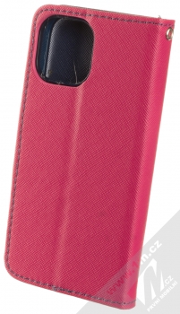 1Mcz Fancy Book flipové pouzdro pro Apple iPhone 13 mini růžová modrá (pink blue) zezadu