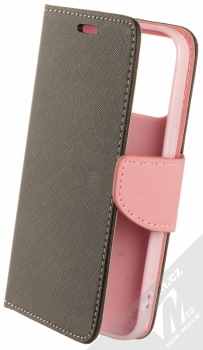 1Mcz Fancy Book flipové pouzdro pro Apple iPhone 13 Pro černá růžová (black pink)
