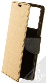 1Mcz Fancy Book flipové pouzdro pro Xiaomi Redmi Note 12 Pro 5G, Poco X5 Pro zlatá černá (gold black)