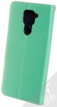 1Mcz Fancy Book flipové pouzdro pro Xiaomi Redmi Note 9 mátově zelená modrá (mint blue) zezadu