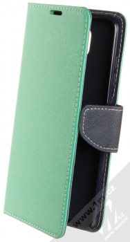 1Mcz Fancy Book flipové pouzdro pro Xiaomi Redmi Note 9 mátově zelená modrá (mint blue)