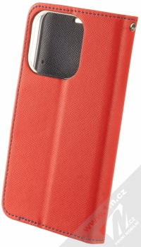 1Mcz Fancy-CY Book flipové pouzdro pro Apple iPhone 14 Pro červená modrá (red blue) zezadu