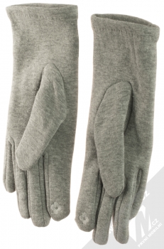 1Mcz Gloves 2v1 šité rukavice s pletenými návleky pro kapacitní dotykový displej šedá (grey) rukavice zezadu