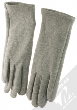 1Mcz Gloves 2v1 šité rukavice s pletenými návleky pro kapacitní dotykový displej šedá (grey) rukavice