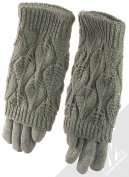 1Mcz Gloves 2v1 šité rukavice s pletenými návleky pro kapacitní dotykový displej šedá (grey) samostatně