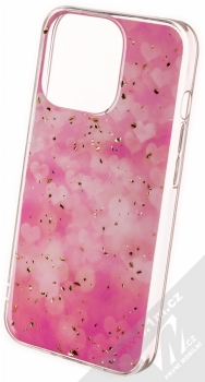 1Mcz Gold Glam Růžové odlesky TPU ochranný kryt pro Apple iPhone 13 Pro růžová (pink)