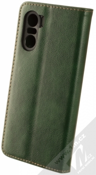 1Mcz Grain Magnetic Book flipové pouzdro pro Xiaomi Mi 11i, Poco F3 tmavě zelená (forest green) zezadu