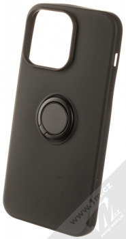 1Mcz Grip Ring ochranný kryt s držákem na prst pro Apple iPhone 14 Pro Max černá (black)