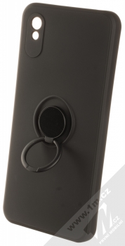 1Mcz Grip Ring ochranný kryt s držákem na prst pro Xiaomi Redmi 9A, Redmi 9AT černá (black) držák
