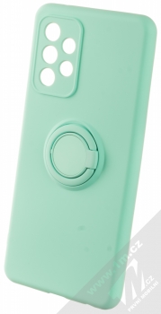 1Mcz Grip Ring Skinny ochranný kryt s držákem na prst pro Samsung Galaxy A52, Galaxy A52 5G, Galaxy A52s mátově zelená (mint green)