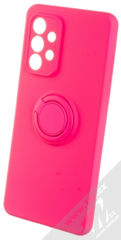 1Mcz Grip Ring Skinny ochranný kryt s držákem na prst pro Samsung Galaxy A53 5G sytě růžová (hot pink)