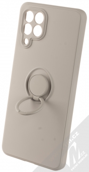 1Mcz Grip Ring Skinny ochranný kryt s držákem na prst pro Samsung Galaxy M53 5G světle šedá (light gray) držák