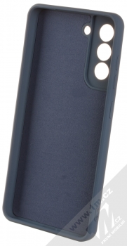 1Mcz Grip Ring Skinny ochranný kryt s držákem na prst pro Samsung Galaxy S21 FE tmavě modrá (dark blue) zepředu