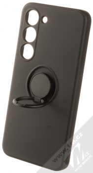 1Mcz Grip Ring Skinny ochranný kryt s držákem na prst pro Samsung Galaxy S23 černá (black) držák