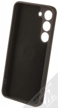 1Mcz Grip Ring Skinny ochranný kryt s držákem na prst pro Samsung Galaxy S23 černá (black) zepředu