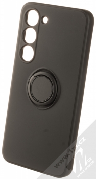 1Mcz Grip Ring Skinny ochranný kryt s držákem na prst pro Samsung Galaxy S23 černá (black)