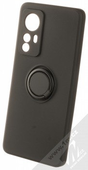 1Mcz Grip Ring Skinny ochranný kryt s držákem na prst pro Xiaomi 12, Xiaomi 12X černá (black)