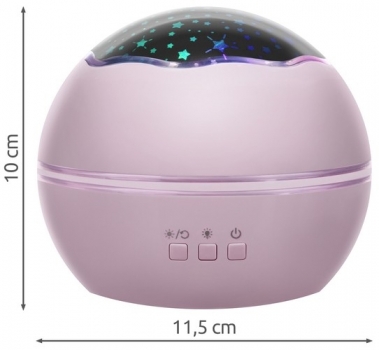 1Mcz LP1652 LED projektor noční oblohy se zvuky světle růžová (light pink)