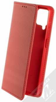 1Mcz Magnet Book Color flipové pouzdro pro Samsung Galaxy A12, Galaxy M12 červená (red)