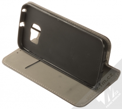 1Mcz Magnetic Book Color flipové pouzdro pro Samsung Galaxy S6 Edge černá (black) stojánek