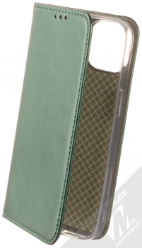 1Mcz Magnetic Book flipové pouzdro pro Apple iPhone 14 tmavě zelená (dark green)