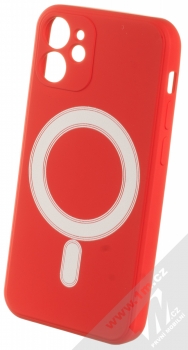 1Mcz MagSilicone TPU ochranný kryt s MagSafe pro Apple iPhone 12 mini červená (red)
