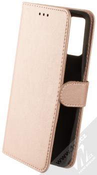 1Mcz Marten Strap Book flipové pouzdro pro Xiaomi Redmi Note 10 5G, Poco M3 Pro růžově zlatá (rose gold)