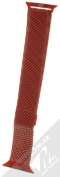 1Mcz Milanese magnetický řemínek z leštěného kovu pro Apple Watch 42mm, Watch 44mm, Watch 45mm červená (red) zezadu