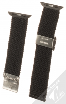 1Mcz Pletený řemínek s přezkou pro Apple Watch 38mm, Watch 40mm, Watch 41mm černá (black) zezadu