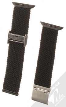 1Mcz Pletený řemínek s přezkou pro Apple Watch 38mm, Watch 40mm, Watch 41mm černá (black)