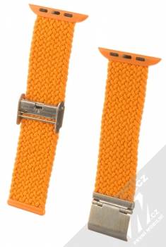 1Mcz Pletený řemínek s přezkou pro Apple Watch 42mm, Watch 44mm, Watch 45mm oranžová (orange)