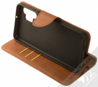 1Mcz Porter Book flipové pouzdro pro Samsung Galaxy A32 5G, Galaxy M32 5G hnědá (brown) stojánek