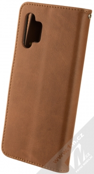 1Mcz Porter Book flipové pouzdro pro Samsung Galaxy A32 5G, Galaxy M32 5G hnědá (brown) zezadu
