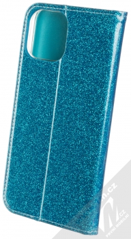 1Mcz Shining Book třpytivé flipové pouzdro pro Apple iPhone 12 Pro Max modrá (blue) zezadu
