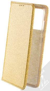 1Mcz Shining Book třpytivé flipové pouzdro pro Samsung Galaxy A72, Galaxy A72 5G zlatá (gold)