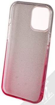 1Mcz Shining Duo TPU třpytivý ochranný kryt pro Apple iPhone 12 Pro Max stříbrná růžová (silver pink) zepředu