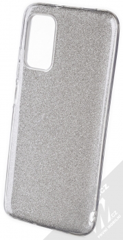 1Mcz Shining TPU třpytivý ochranný kryt pro Xiaomi Redmi 9T, Poco M3 stříbrná (silver)