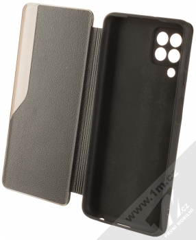 1Mcz Smart View TPU flipové pouzdro pro Samsung Galaxy A22 černá (black) otevřené