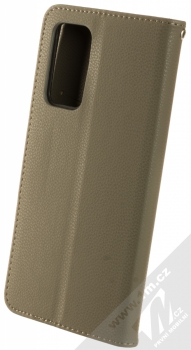1Mcz Stranding Book flipové pouzdro pro Xiaomi Mi 10T 5G, Mi 10T Pro 5G šedobéžová (taupe) zezadu