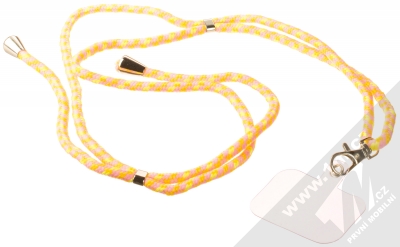 1Mcz Swing-S univerzální šňůrka délky až 74cm na krk s podložkou pod ochranný kryt oranžová žlutá růžová (orange yellow pink) komplet