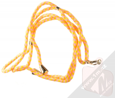 1Mcz Swing-S univerzální šňůrka délky až 74cm na krk s podložkou pod ochranný kryt oranžová žlutá růžová (orange yellow pink)