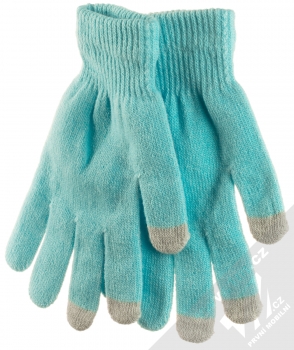 1Mcz Touch Gloves Basic pletené rukavice pro kapacitní dotykový displej světle modrá (light blue)