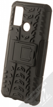 1Mcz Tread Stand odolný ochranný kryt se stojánkem pro Realme 7i, Narzo 30A celočerná (all black)