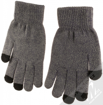 1Mcz Triangle Gloves dámské pletené rukavice pro kapacitní dotykový displej šedá (grey) samostatně zezadu