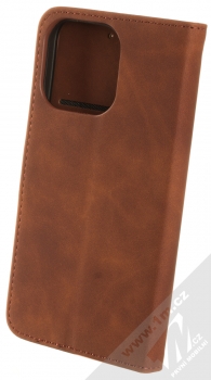 1Mcz Velvet Book flipové pouzdro pro Apple iPhone 13 Pro hnědá (brown) zezadu