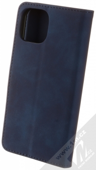 1Mcz Velvet Book flipové pouzdro pro Apple iPhone 15 tmavě modrá (dark blue) zezadu
