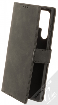 1Mcz Velvet Book flipové pouzdro pro Samsung Galaxy S22 Ultra 5G černá (black)