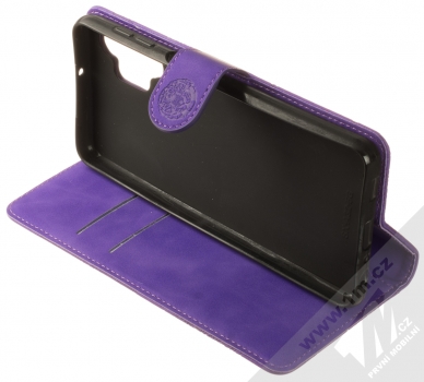 1Mcz Velvety Burrow Tygr 1 Book flipové pouzdro pro Samsung Galaxy A32 5G, Galaxy M32 5G fialová (violet) stojánek
